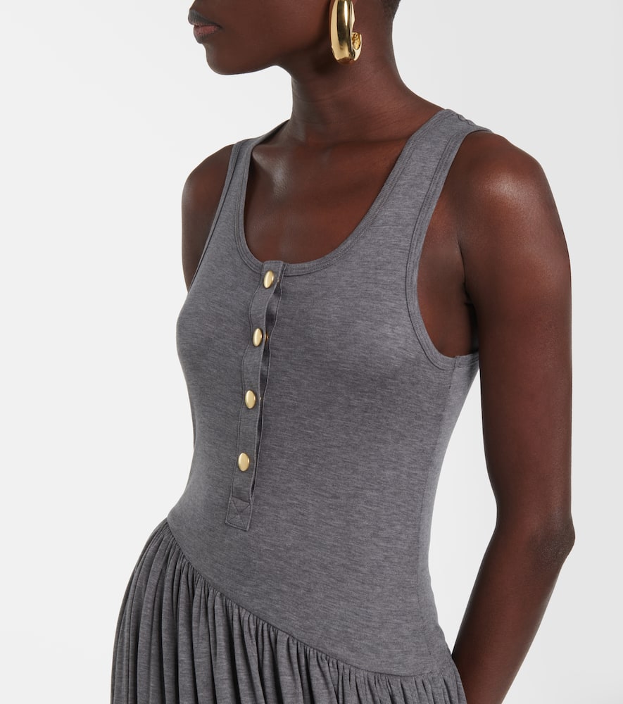 Xu Zhi Draped Jersey Midi Dress In Grey