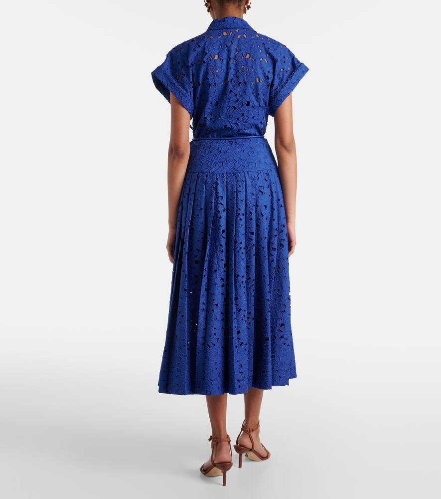 Rebecca Vallance Floral Cotton Lace Shirt Dress In Blue