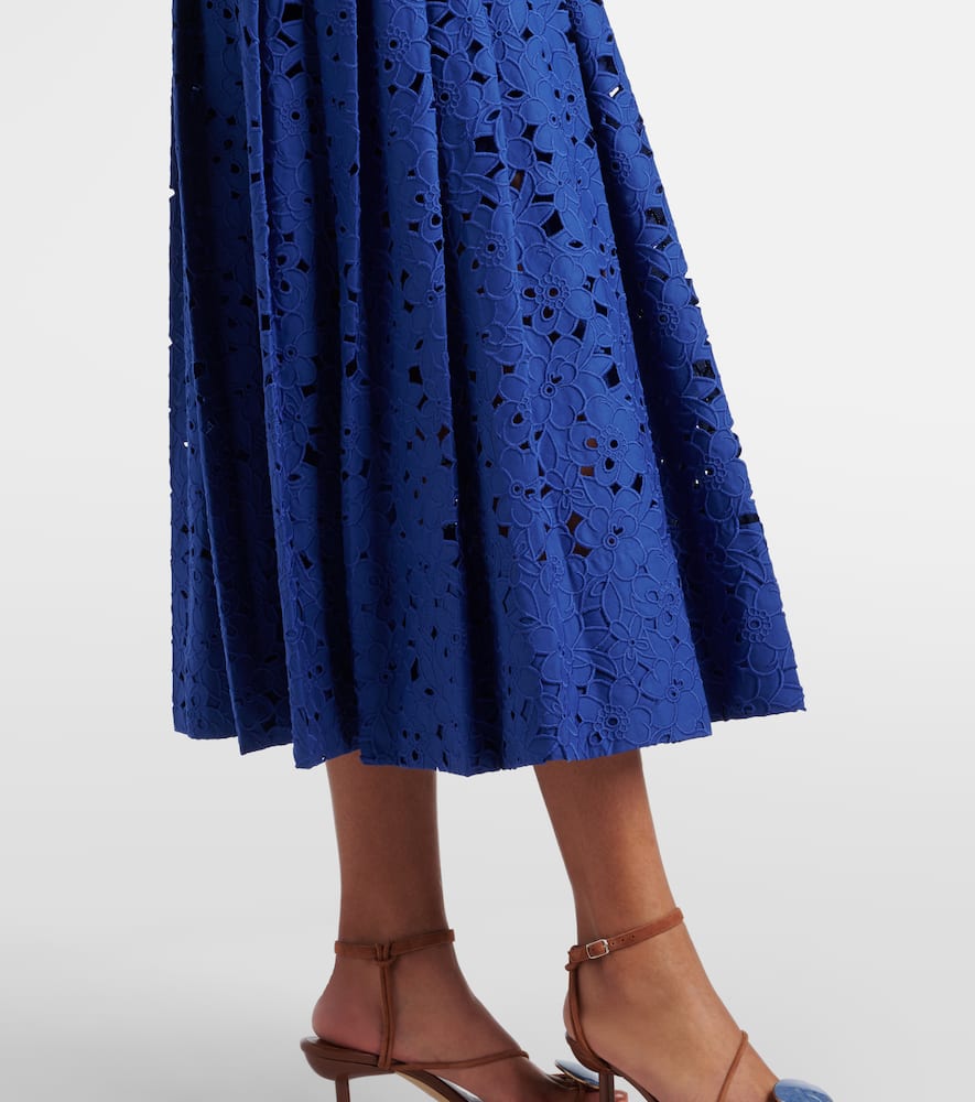 Rebecca Vallance Floral Cotton Lace Shirt Dress In Blue
