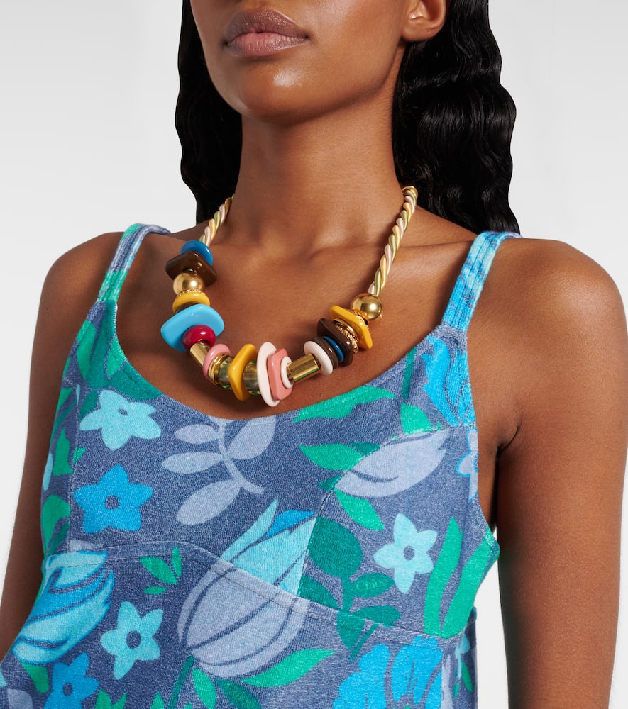 Chloé Printed Cotton-jersey Mini Dress In Blue