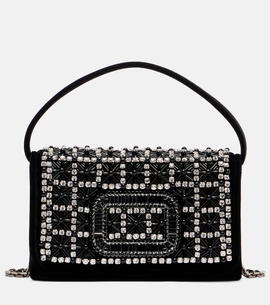 Pilgrim Micro embellished velvet clutch