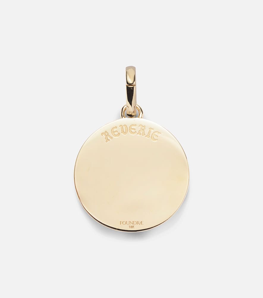 Foundrae Reverie Medium 18k Gold And Ceramic Pendant With Diamonds