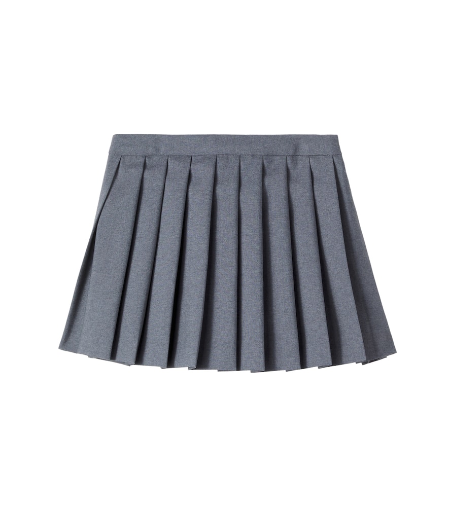 Gucci Pleated Wool Skirt In Gray
