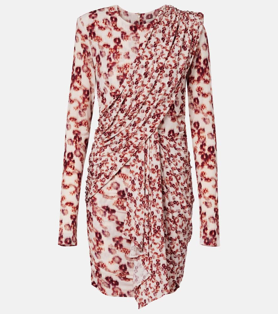 Georgia draped printed minidress