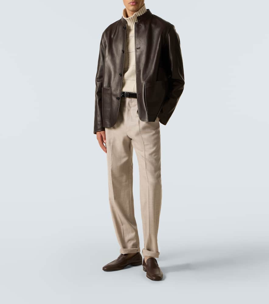 Dunhill Leather Jacket In Black