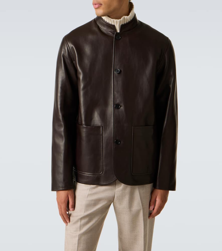Dunhill Leather Jacket In Black