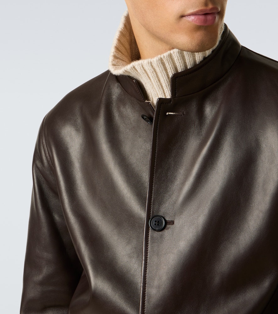Dunhill Leather Jacket In Black