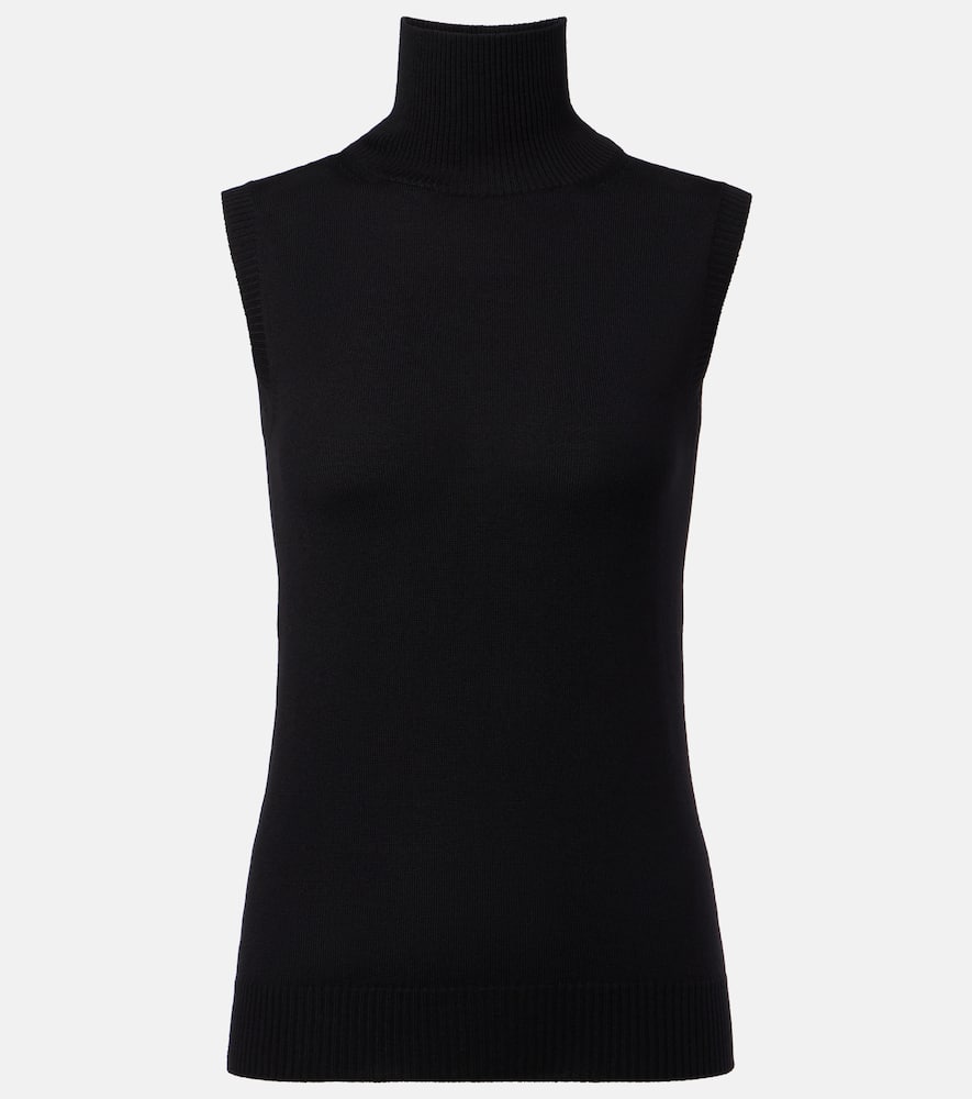 Sportmax Vertigo Sleeveless Virgin Wool Sweater In Black