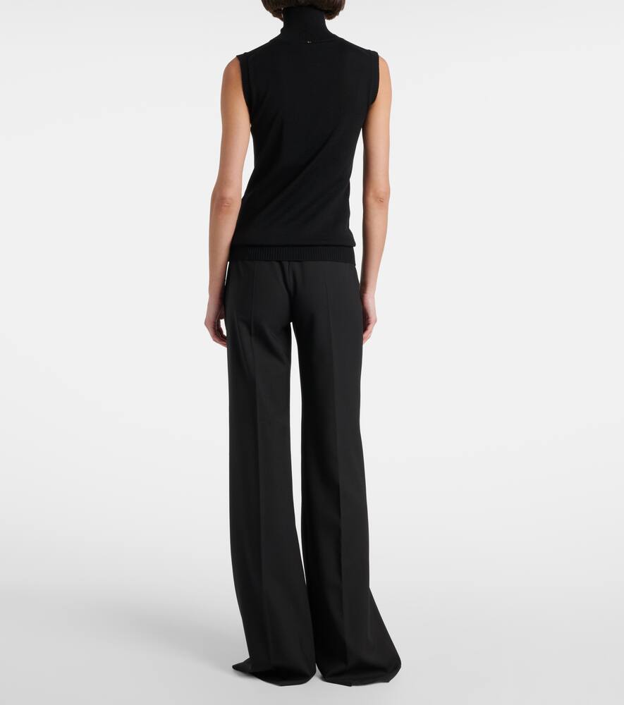 Sportmax Vertigo Sleeveless Virgin Wool Sweater In Black