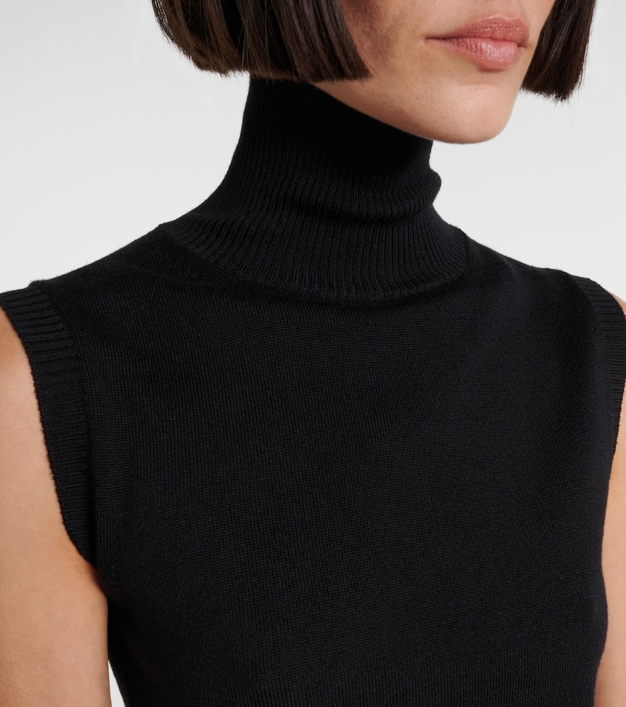 Sportmax Vertigo Sleeveless Virgin Wool Sweater In Black