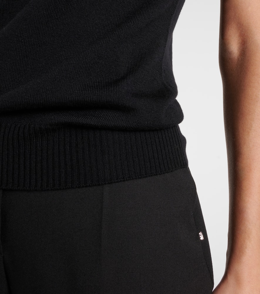 Sportmax Vertigo Sleeveless Virgin Wool Sweater In Black