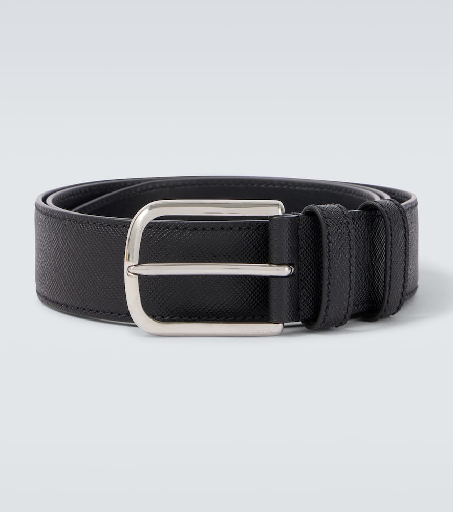 Saffiano leather belt