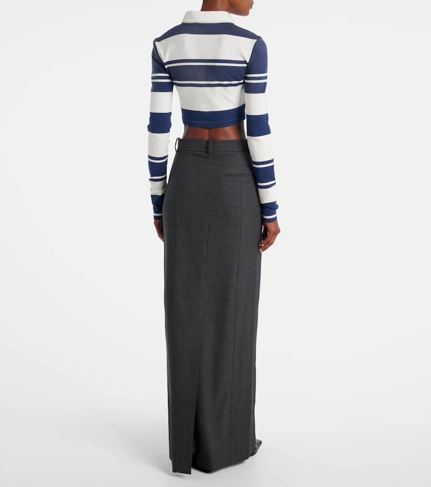 Acne Studios High-rise Wool-blend Maxi Skirt In Black