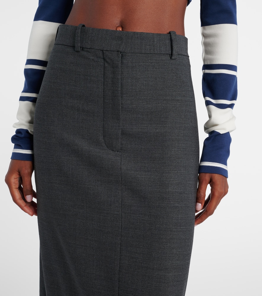 Acne Studios High-rise Wool-blend Maxi Skirt In Black