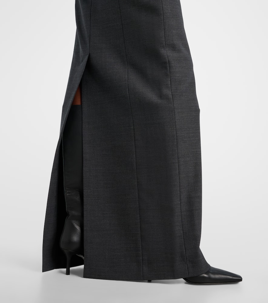 Acne Studios High-rise Wool-blend Maxi Skirt In Black
