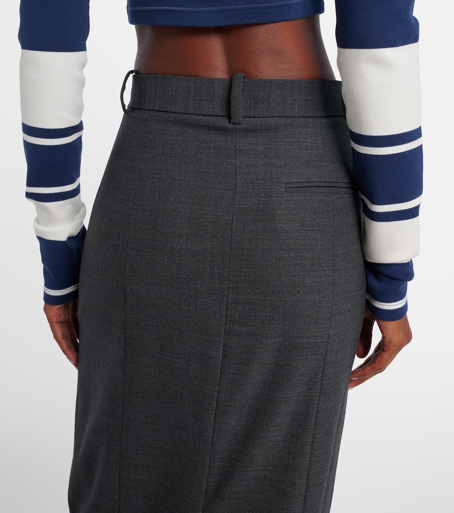 Acne Studios High-rise Wool-blend Maxi Skirt In Black