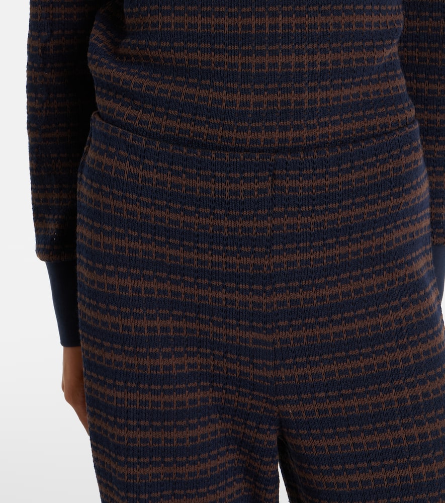 Veronica Beard Yadira Kick Knitted Flared Pants In Blue