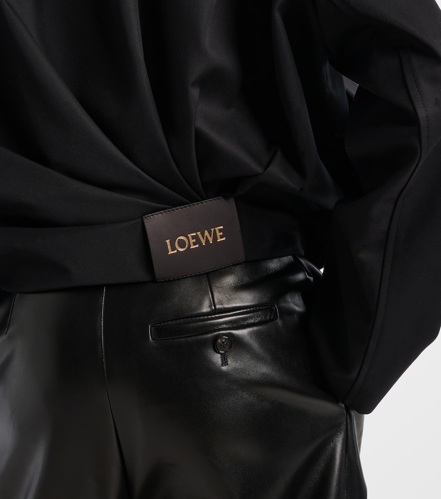 Loewe Gathered Cotton And Silk-blend Twill Jacket In Black
