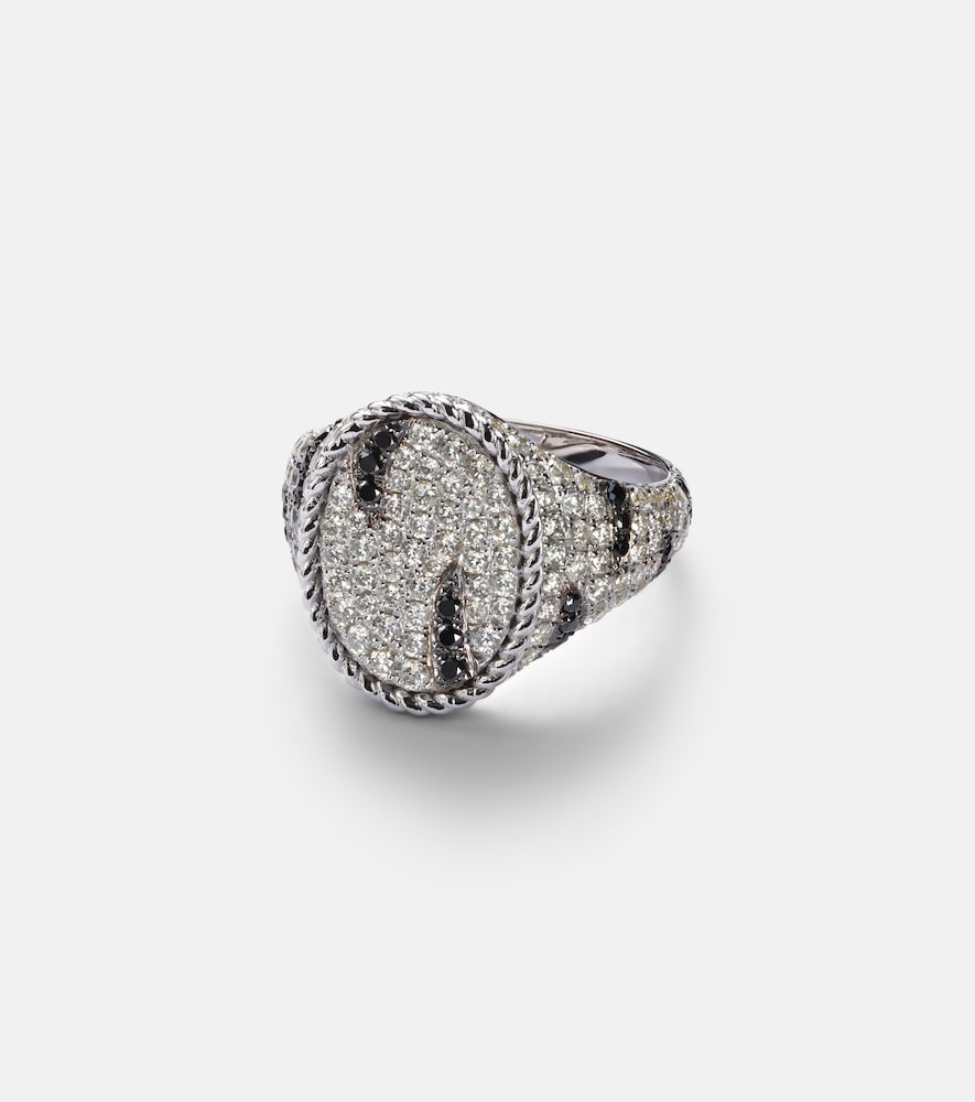 Yvonne Leon Yvonne Léon Zèbre 18kt white gold pinky ring with diamonds