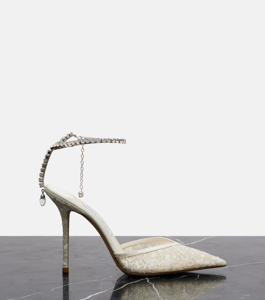  Jimmy Choo Jimmy Choo Saeda 100 Embellished Mesh Pumps 