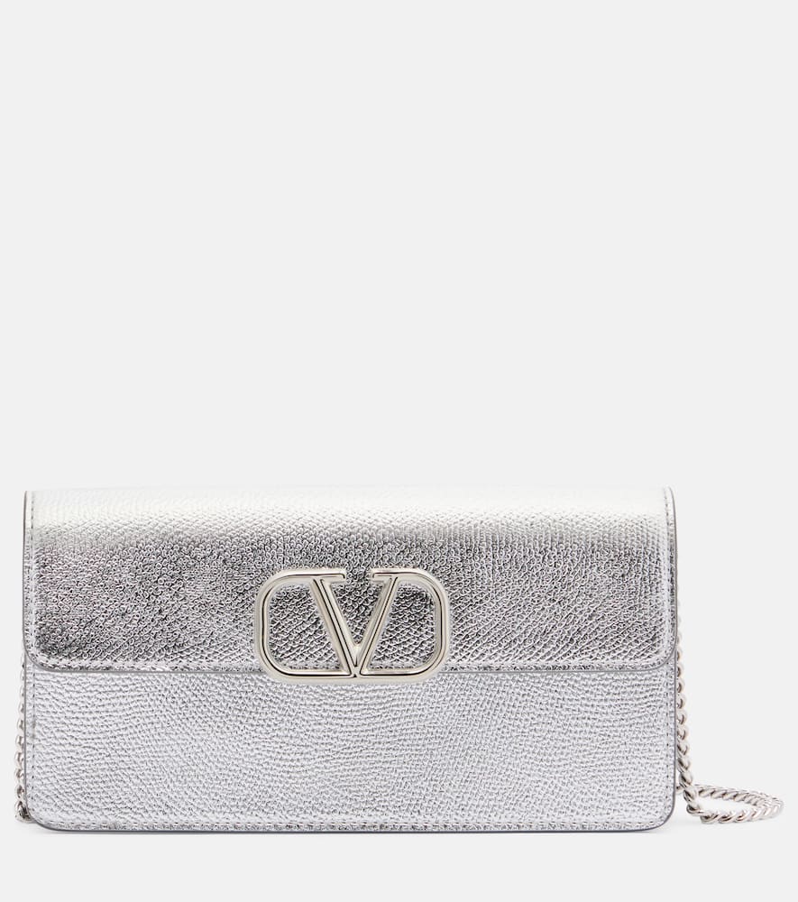 Crossbody Bag VLogo Mini aus Metallic-Leder