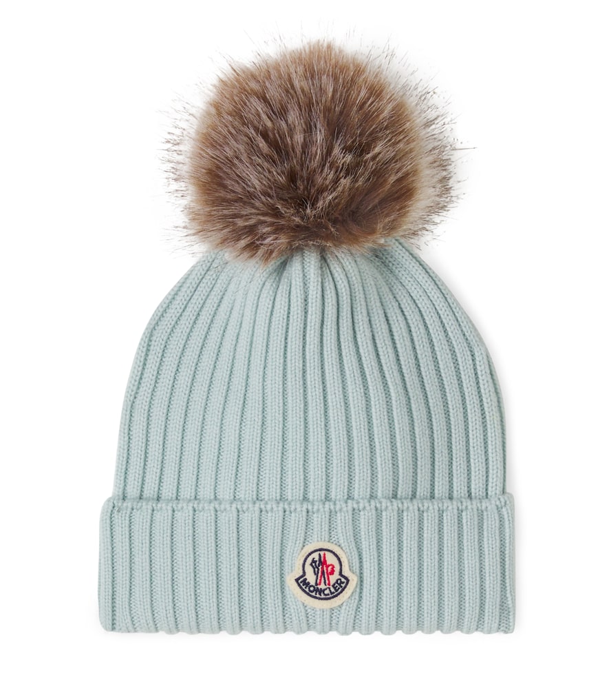 Moncler Enfant ogo ribbed-knit virgin wool beanie