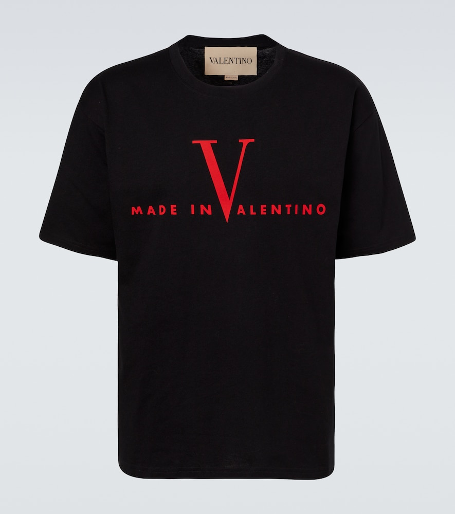 Valentino Crew Neck Short Sleeve T-shirt Design In Black