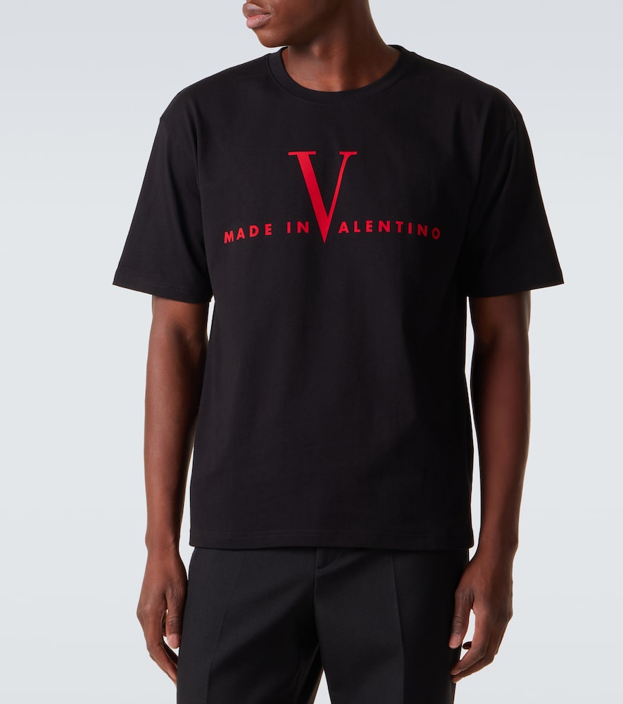 Valentino Crew Neck Short Sleeve T-shirt Design In Black