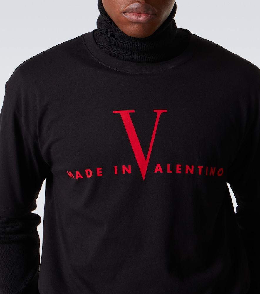 Valentino Crew Neck Short Sleeve T-shirt Design In Black
