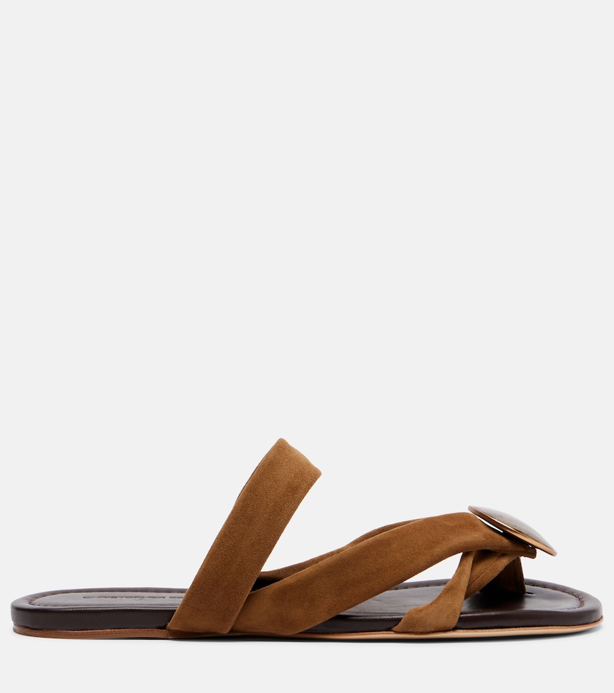  Christopher Esber Christopher Esber Doma Embellished Suede Sandals 