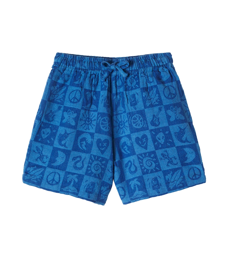Molo Blue Arto Checked Cotton Shorts Y Size 4 - Mytheresa
