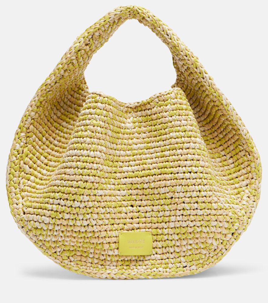 Olivia Medium raffia top-handle bag