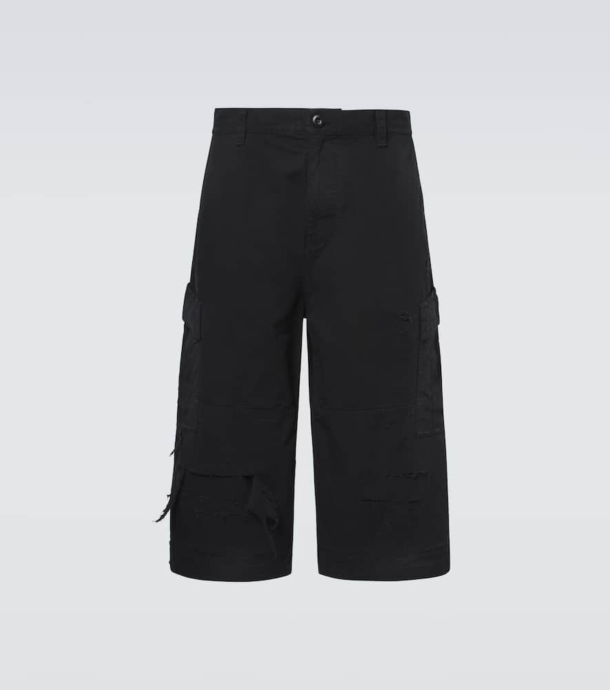 Balenciaga Cotton Cargo Shorts In Black
