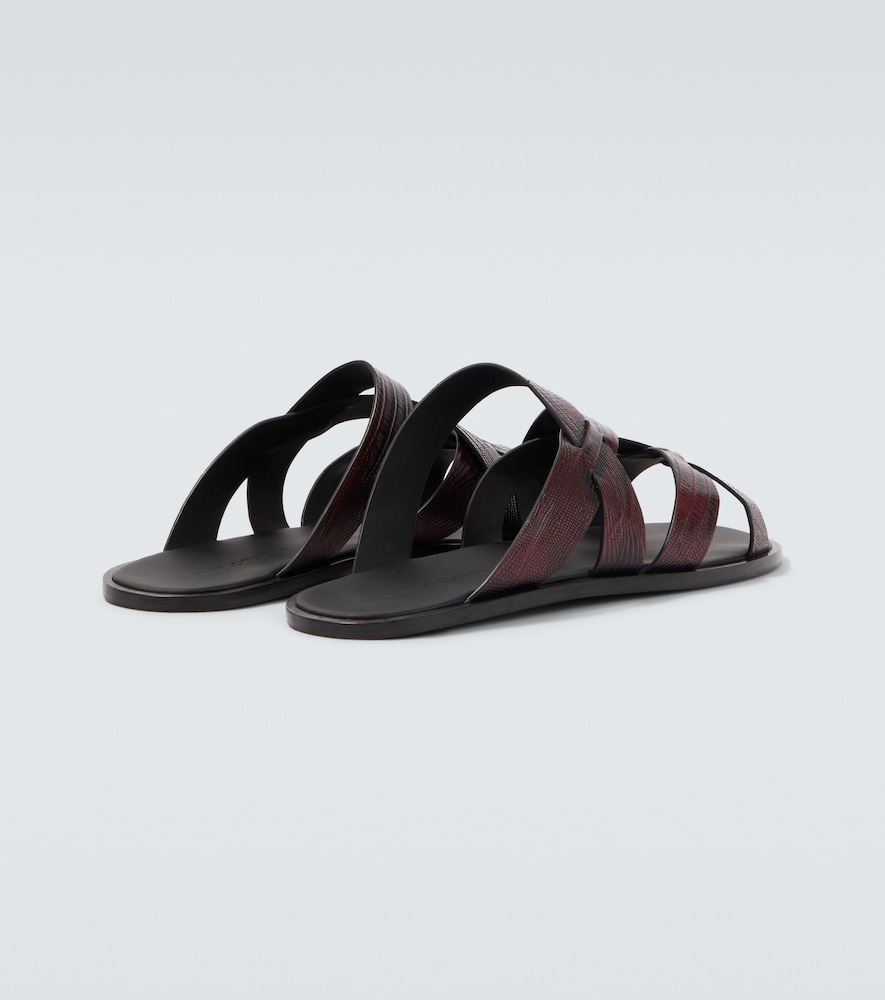  Manolo Blahnik Manolo Blahnik Marvin Croc-effect Leather Slides 