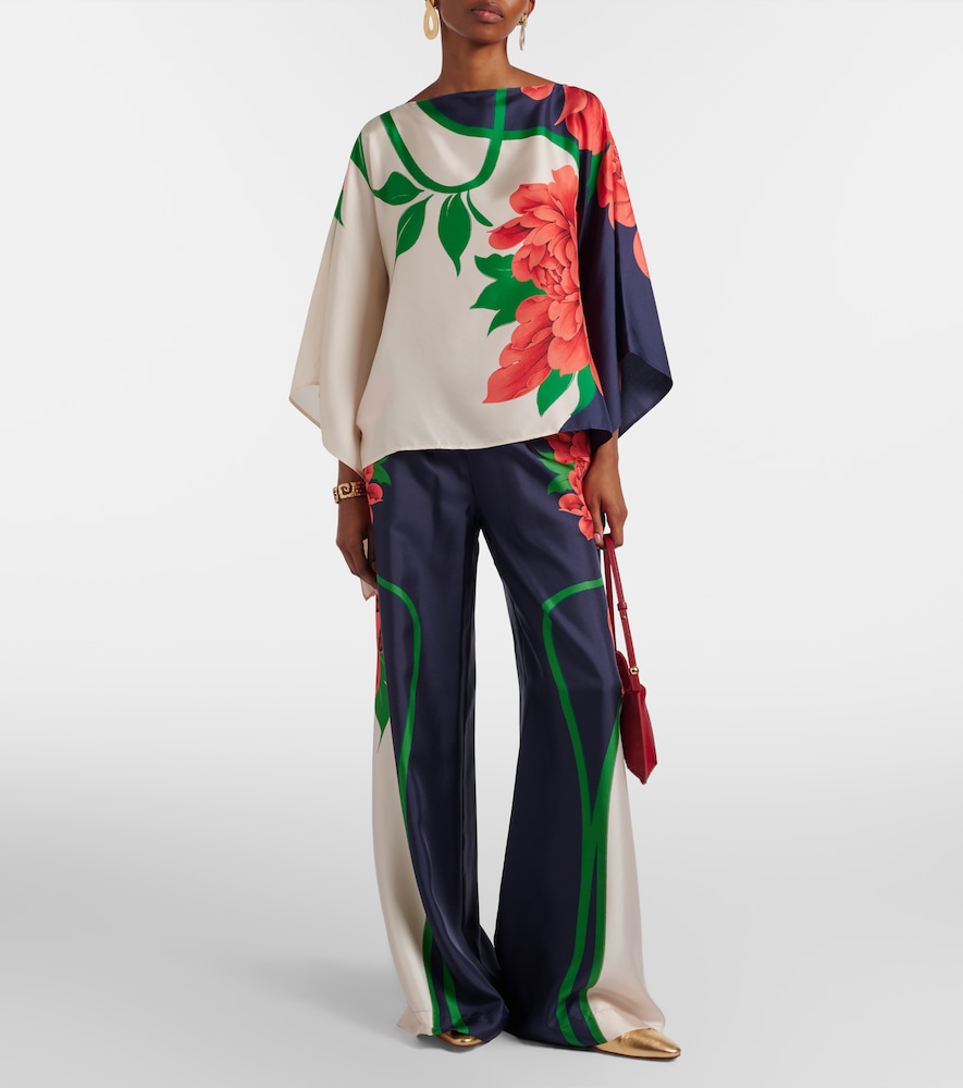 La DoubleJ Floral silk palazzo pants