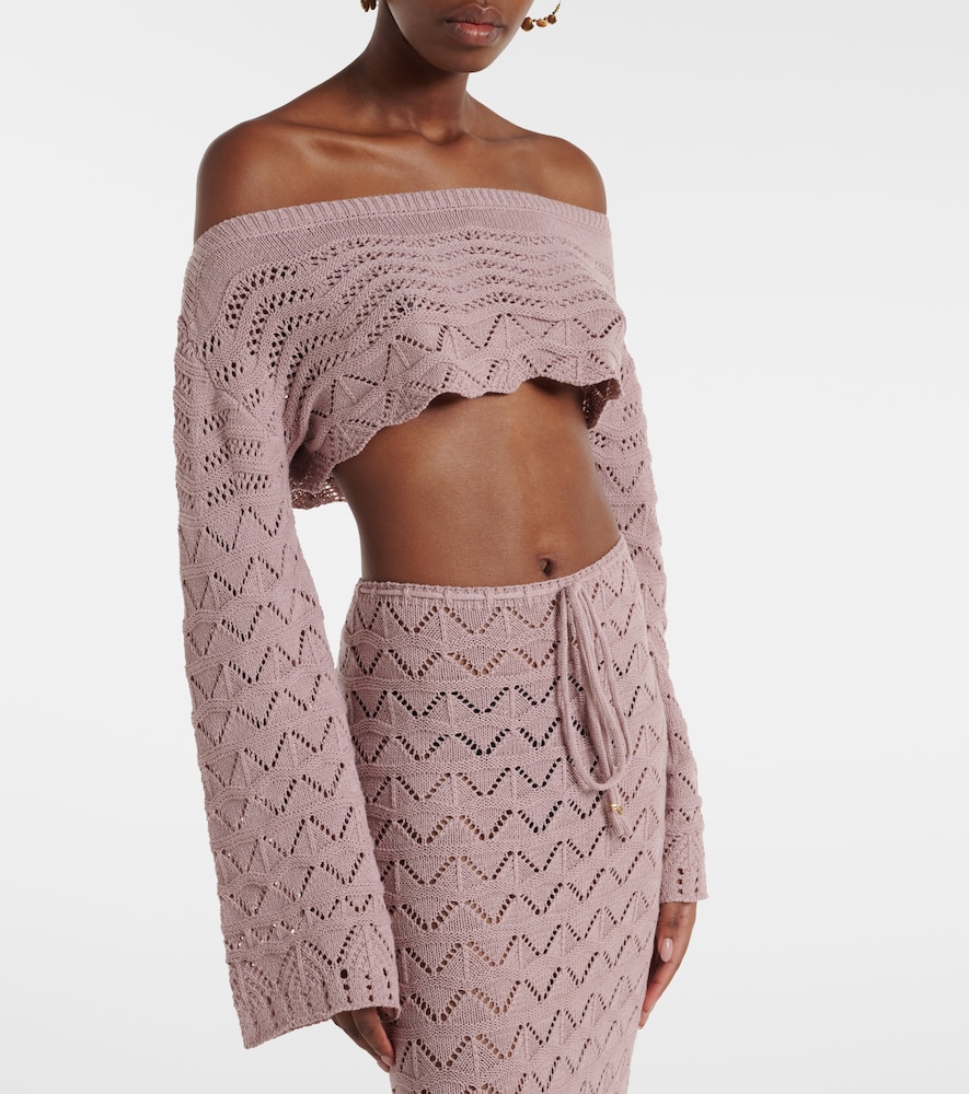 Bananhot Helena crochet cotton-blend crop top