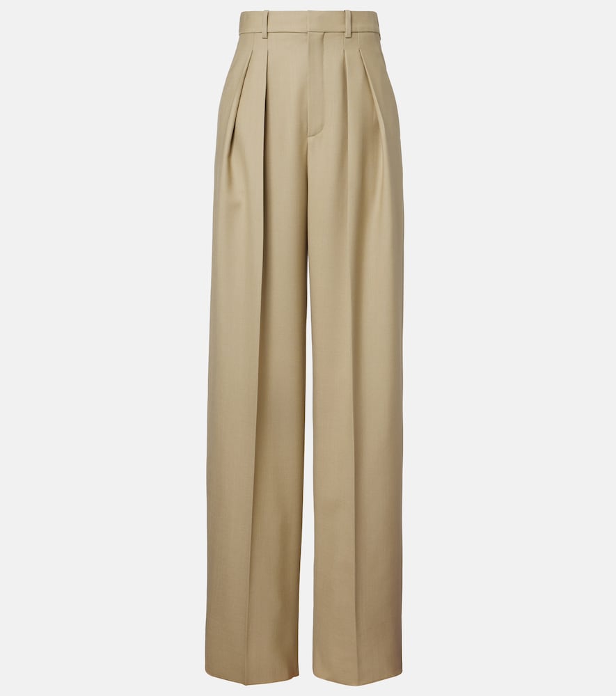 Saint Laurent Wool and silk wide-leg pants