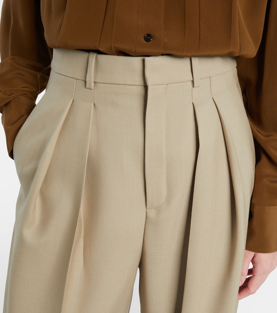  Saint Laurent Saint Laurent Wool And Silk Wide-leg Pants 