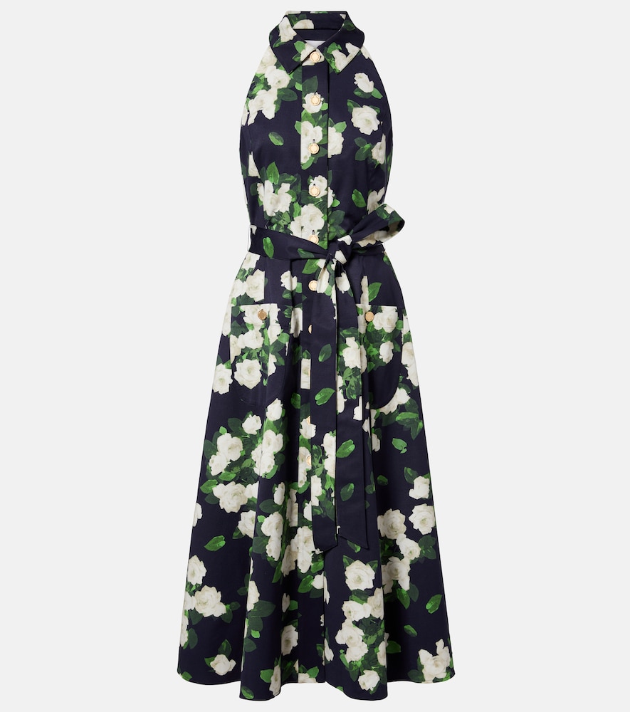 Carolina Herrera Floral faille midi dress