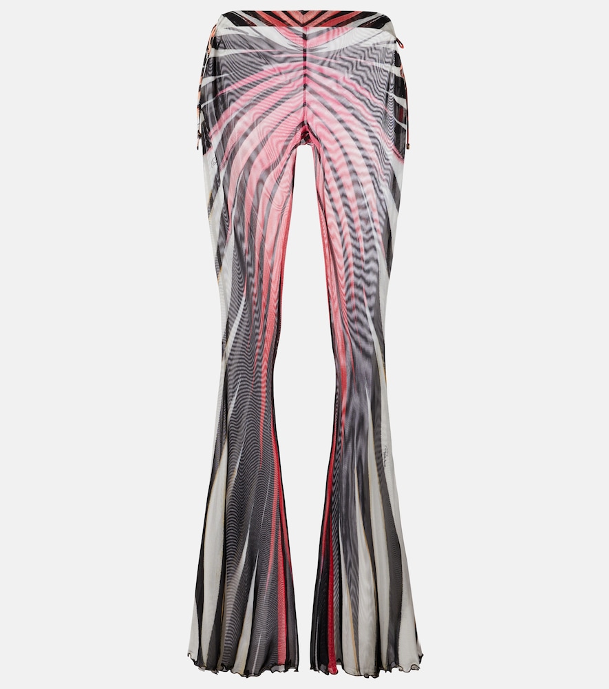Roberto Cavalli Printed sheer flared pants