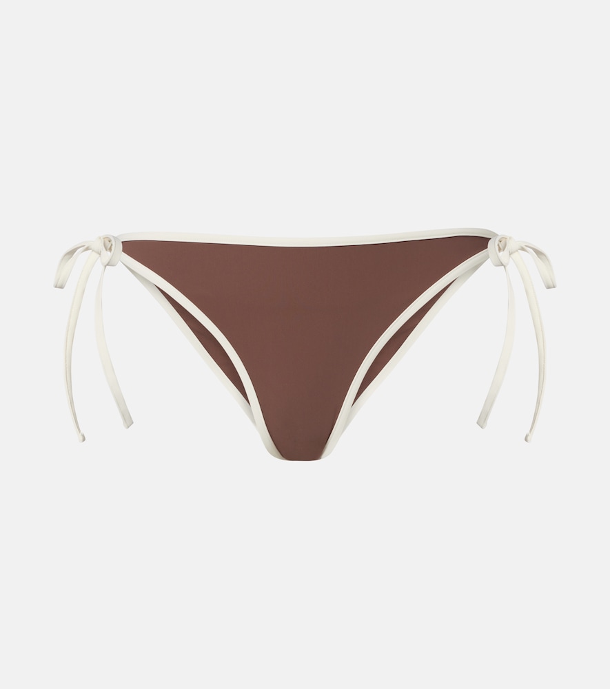 Brunello Cucinelli Technical Jersey Bikini Bottoms In Brown
