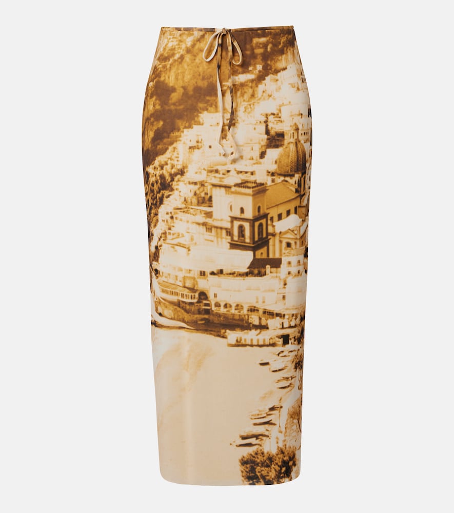 Staud Porta printed mesh midi skirt - Women's Clothing