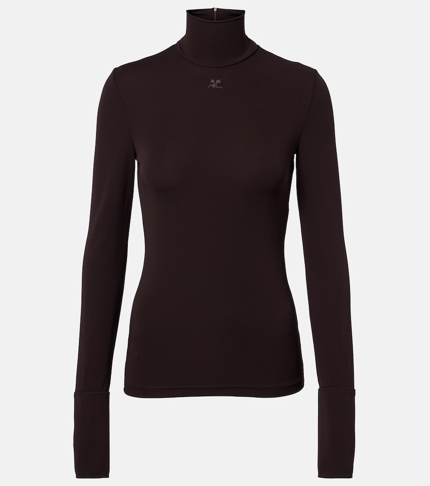 Courrèges Pullover in jersey a collo alto