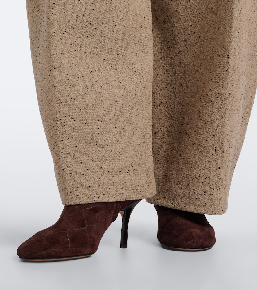 Collant Croc-Effect Ankle Boots