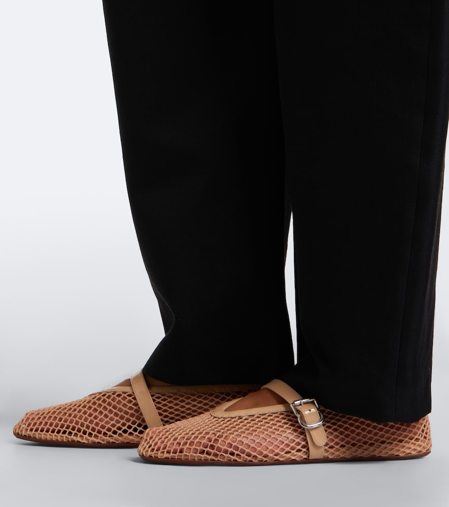 Alaïa Fishnet Mary Jane Flats