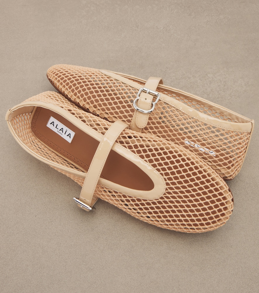 Alaïa Fishnet Mary Jane Flats