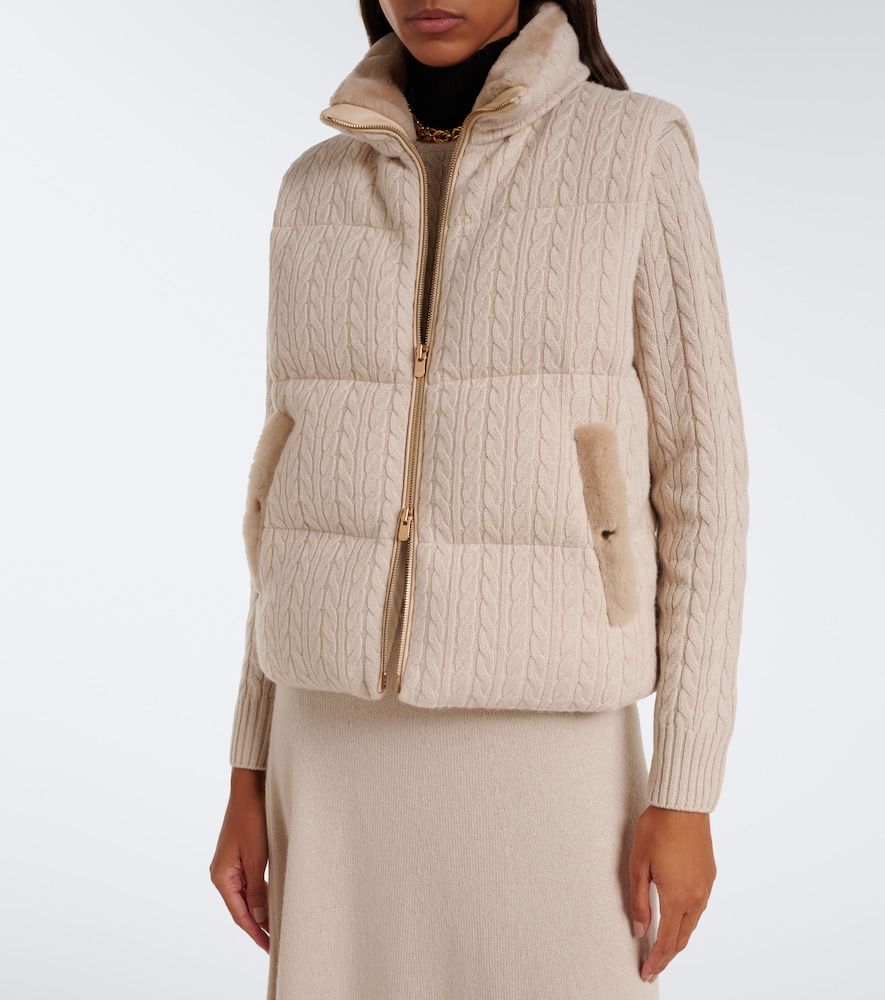 Cable-Knit Cashmere Puffer Vest
