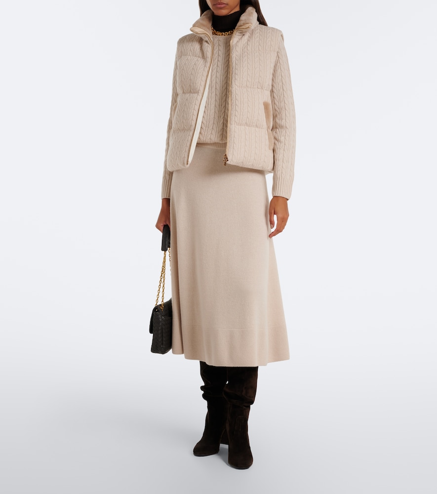 Cable-Knit Cashmere Puffer Vest