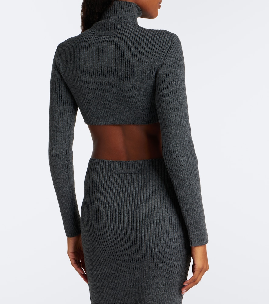 Cropped Wool-Blend Turtleneck Sweater
