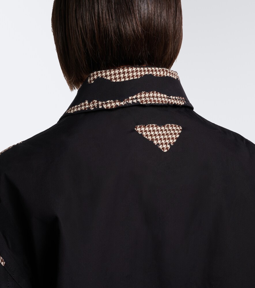Houndstooth Devoré Cotton Blouson Jacket